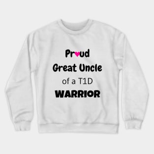 Proud Great Uncle Black Text Pink Heart Crewneck Sweatshirt